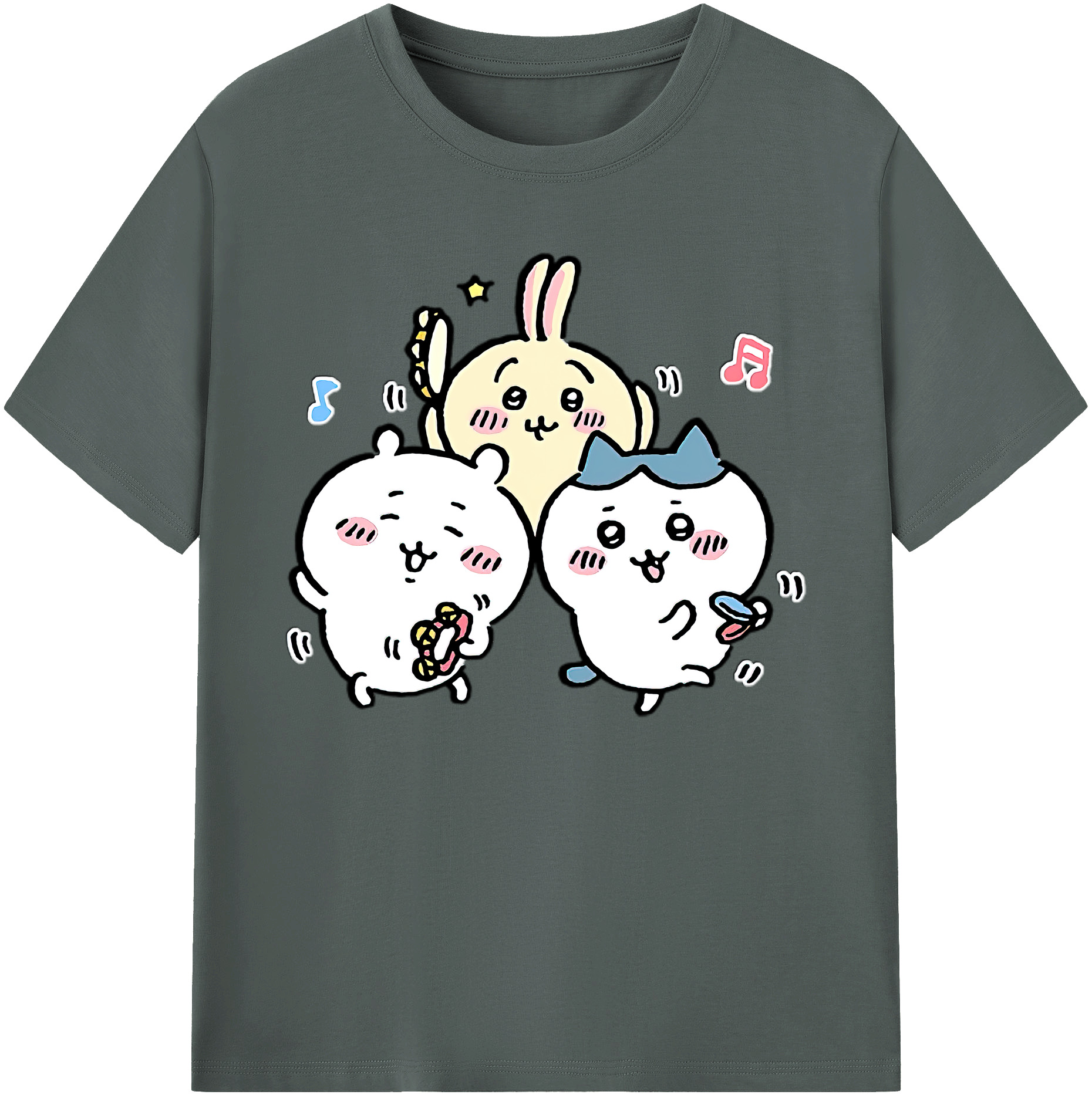 （画像用） ちいかわ ハチワレ Chii-kawa hachiware 綿100％ メンズ半袖Tシャツ｜肌触りやわらか＆通気性